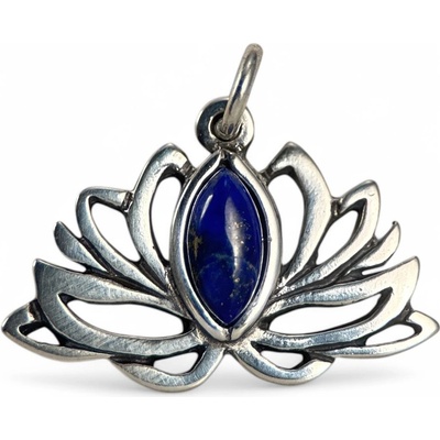 Drakkaria LOTOSOVÝ KVĚT stříbrný přívěšek Lapis Lazuli P3486