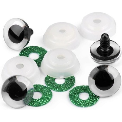 Bezpečnostní oči 20mm glitrové zelené (1pár)