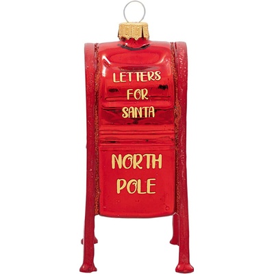 GREEN GATE Vánoční ozdoba Postbox 11,5 cm červená barva sklo