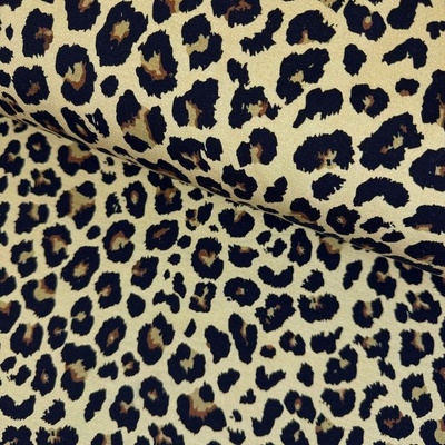 Teplákovina digital - Leopard na khaki