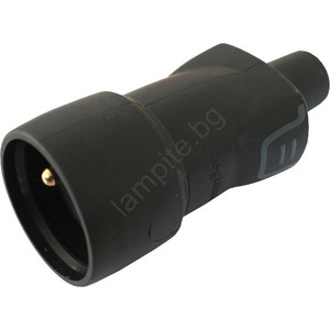 Legrand 50446 - Гумен контакт 2P+T 16A/250V IP44 черен (SM50446)