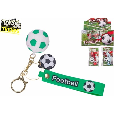 Prívesok na kľúče Toys&Trends lopta futbalový 4 cm mix farieb (zelená, červená, modrá)