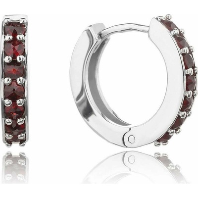 Český Granát Jan Kos jewellery Stříbrné náušnice s granátem 13091445001