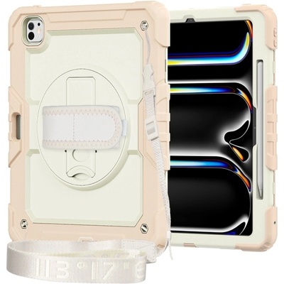 Vsetkonamobil 81766 SOLID 360 Odolný obal pre Apple iPad Pro 13 2024 / M5 2025 béžový-ružový