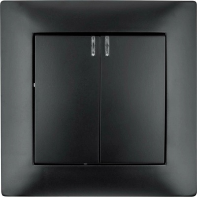 Dvojitý spínač VCX s osvětlením WESA LC 04C Black