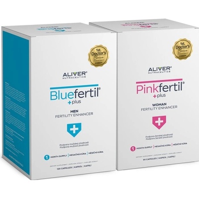 ALIVER PinkFertil Plus + BlueFertil Plus 90 + 120 kapslí