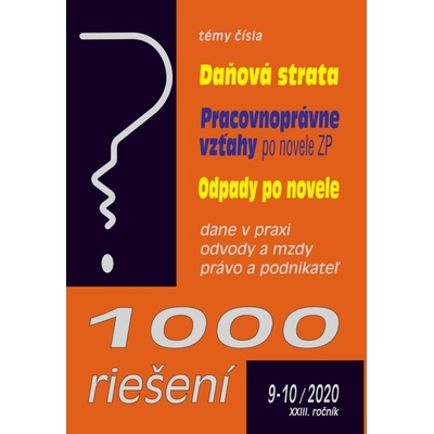 1000 riešení 9-10/2020 - Daňová strata, Odpady po novele - Poradca s.r.o.