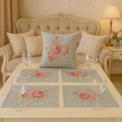 Praktik Gobelínové prestieranie 052C ruže na sivom podklade Bavlna/polyester 30x40 cm