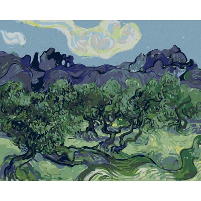 Zuty Olivovníky S Alpilles V Pozadí Vincent Van Gogh 80 x 100 Cm Plátno+Rám 8596530100515