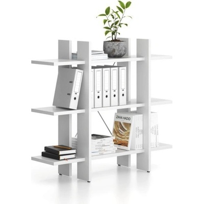 Kancelářský regál nízký krátký SOLID, 1250 x 400 x 1075 mm, bílá