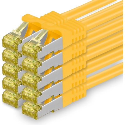 1aTTack. de Cat. 7 network cable 10m yellow pack of 10 Cat7 Ethernet cable network LAN cable raw cable 10 Gb s SFTP PIMF LSZH set patch cable with Rj 45 plug Cat. 6a - 4251073617350