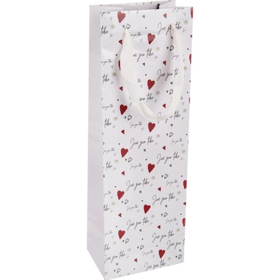 Taška papír dárková na víno Jen pro tebe 12x8,5x36 cm CZ