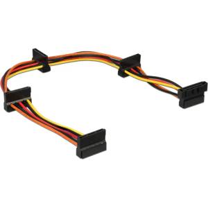 Delock SATA захранващ кабел с 15 TUS конектор 4 x 15 TUS SATA конекторни втулки, 40 cm, многоцветен
