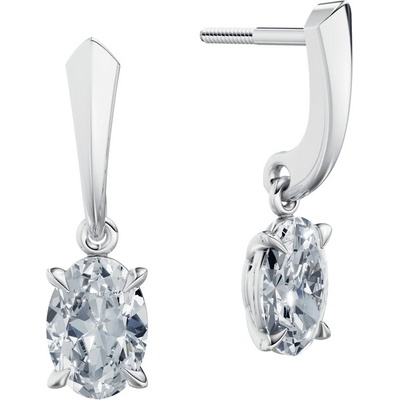 DF dámske náušnice 6432, bílé zlato s laboratorními diamanty o celkové váze 2.00 ct VS1/F