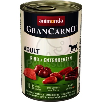 Animonda GranCarno Adult Консерва за възрастни кучета с Говеждо и патешко сърце 24 x 400 г