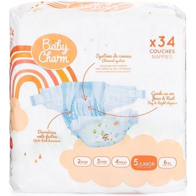 Baby Charm Super Dry Flex 5 Junior 11-16 kg 34 ks