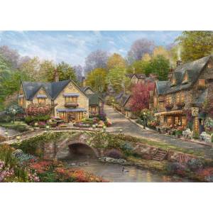 Schmidt Spiele - Puzzle Thomas Kinkade: Summer in Cobblestone Village - 2 000 piese