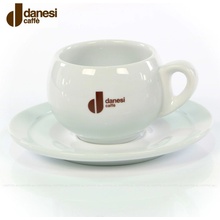 Danesi Caffé biela porcelánová šálka s tanierikom pre Latte 250 ml