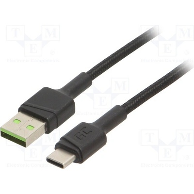 Green Cell KABGC22 USB 2.0, USB A vidlice, USB C vidlice, 1,2m, černý