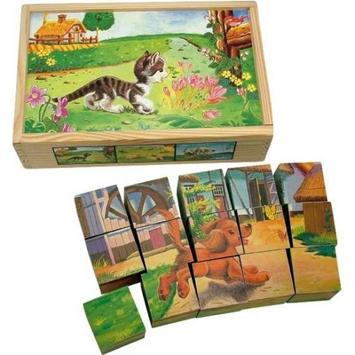 Nellys kostky kubus Moje první zvířátka 15 ks v krabičce 20 x 13 x 52 cm MPZ