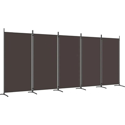 VidaXL Paraván 350267 5-panelový 433 x 180 cm hnědý