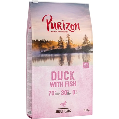 Purizon Икономична опаковка: Purizon суха храна за котки - Adult патица и риба (2 x 6, 5 кг)