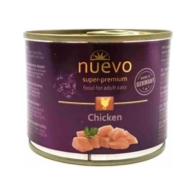nuevo Cat Chicken - Консервирана храна с чисто пилешко месо за котки, 200 гр
