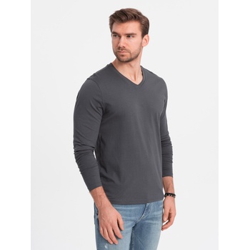 Ombre Clothing Тъмно сива мъжка основна тениска Ombre Clothing Ombre Clothing | Siv | МЪЖЕ | S