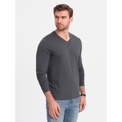 Ombre Clothing Тъмно сива мъжка основна тениска Ombre Clothing Ombre Clothing | Siv | МЪЖЕ | S