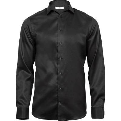 Tee Jays luxusná keprová košeľa slim fit s dl. rukávom 4021 čierna