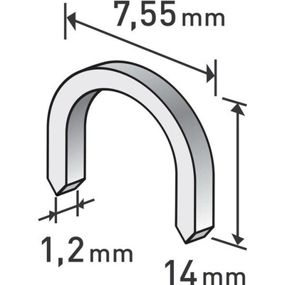 EXTOL spony oblé, balenie 1000ks, 14 mm, 7,55 x 0,52 x 1,2 mm 8852305