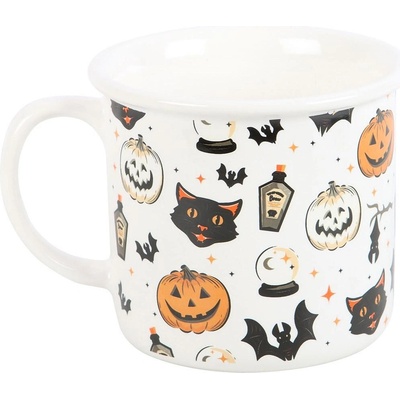 Spirit of Equinox Керамично канче Spooky Cat and Pumpkin Print Mug, 480 мл