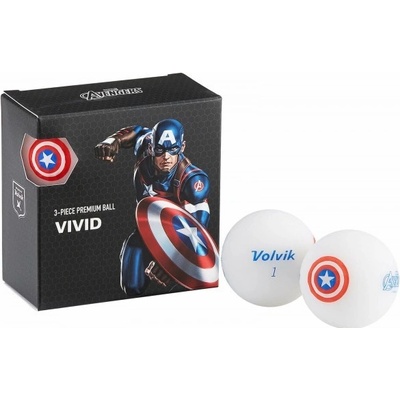 Marvel balení golfových míčků Volvik Captain America 4 ks