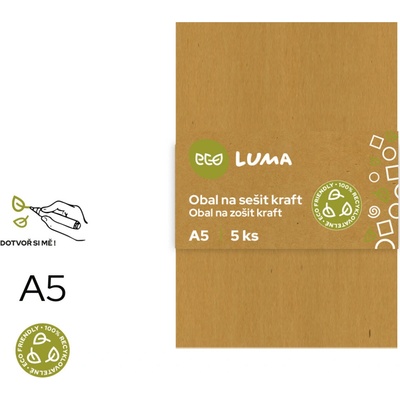 Obal na sešit KRAFT ECO LUMA A5 5ks