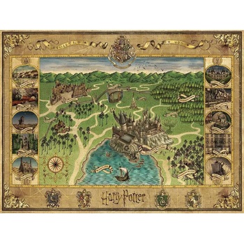 Ravensburger - Puzzle Harry Potter: Map of Hogwart - 1 500 piese