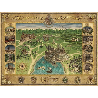 Ravensburger - Puzzle Harry Potter: Map of Hogwart - 1 500 piese