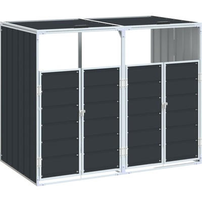 vidaXL box na 2 popelnice 144 x 81 x 113 cm ocel antracitový – Zboží Dáma