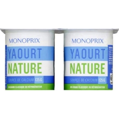 Monoprix Bílý jogurt 4 x 125 g