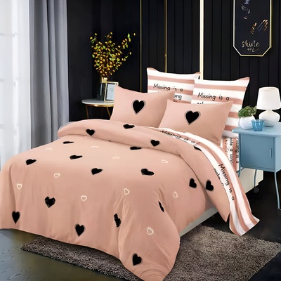 EmonaMall Двулицево спално бельо EmonaMall, 6 части - Модел S18919 (S18919-66666d)