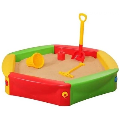 BJ PLASTIK Plastové skládací pískoviště modré 120 x 120 cm