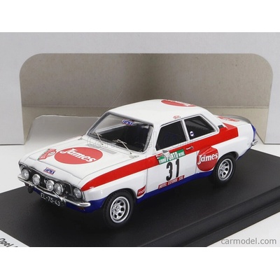Trofeu Opel Ascona night Version N 31 Rally Portugal 1978 J.ortigao M.sottomayor Bílá Červená 1:43