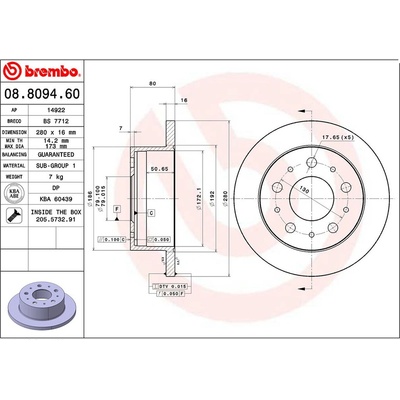 BREMBO brzdový kotouč 08.8094.60 – Zbozi.Blesk.cz