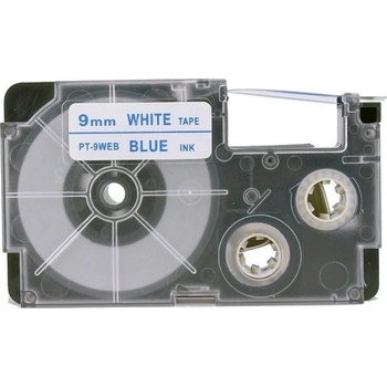 Pro Casio Съвместима лента с Casio XR-9WEB 9mm x 8m син шрифт / бял фон (XR9WEB)