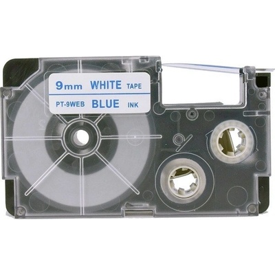 Compatible Съвместима лента с Casio XR-9WEB 9mm x 8m син шрифт / бял фон (XR9WEB)