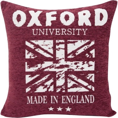 Mybesthome Polštář Oxford žinylka/gobelín vínová 45x45