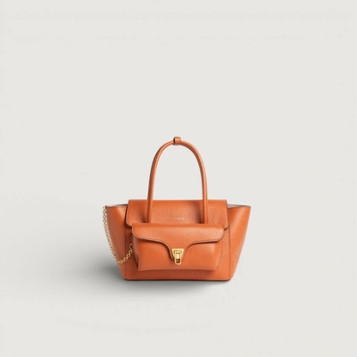 Coccinelle DOUBLE BEAT TOP HANDLE SMALL kožená kabelka Crab