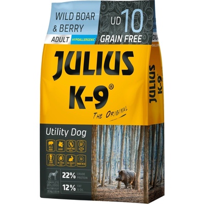Julius K-9 Grain Free Adult Utility Dog Wild Boar & Berry 10 kg