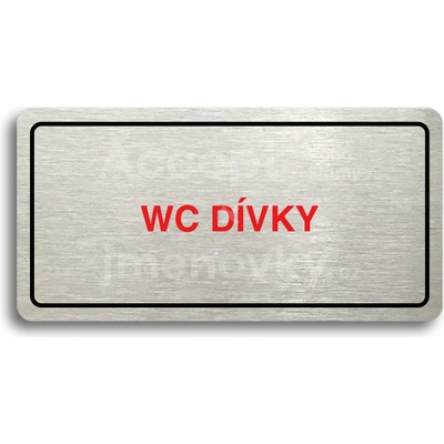 ACCEPT Piktogram WC DÍVKY - stříbrná tabulka - barevný tisk