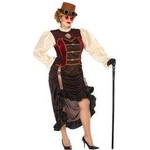 BigBuy Carnival Маскировъчен костюм за възрастни Steampunk Кафяв (1 Части) Размер XS/S
