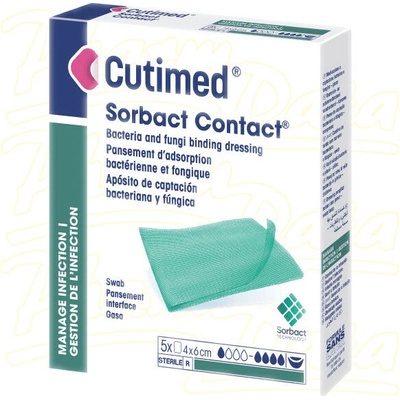 Cutimed Sorbact Cont.ant.kr.4x6cm roz.11 x 15 cm 5 ks